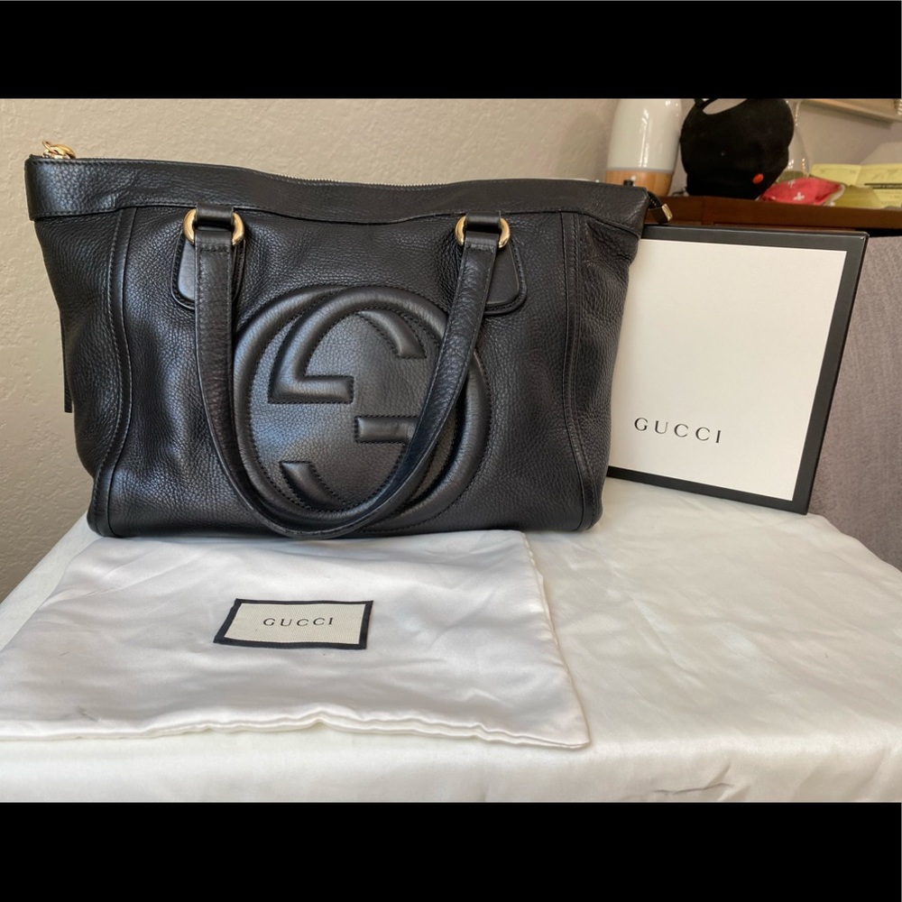 ❌SOLD❌Gucci Soho Zip Leather black tote
